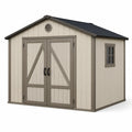 Abri de jardin en plastique beige et marron 330x250x230 cm