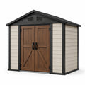 Abri de jardin en plastique avec portes en bois 210x130x185 cm