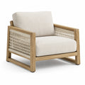Fauteuil en bois d'acacia et corde polyester beige