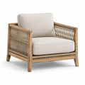 Fauteuil en bois d'acacia et corde polyester beige