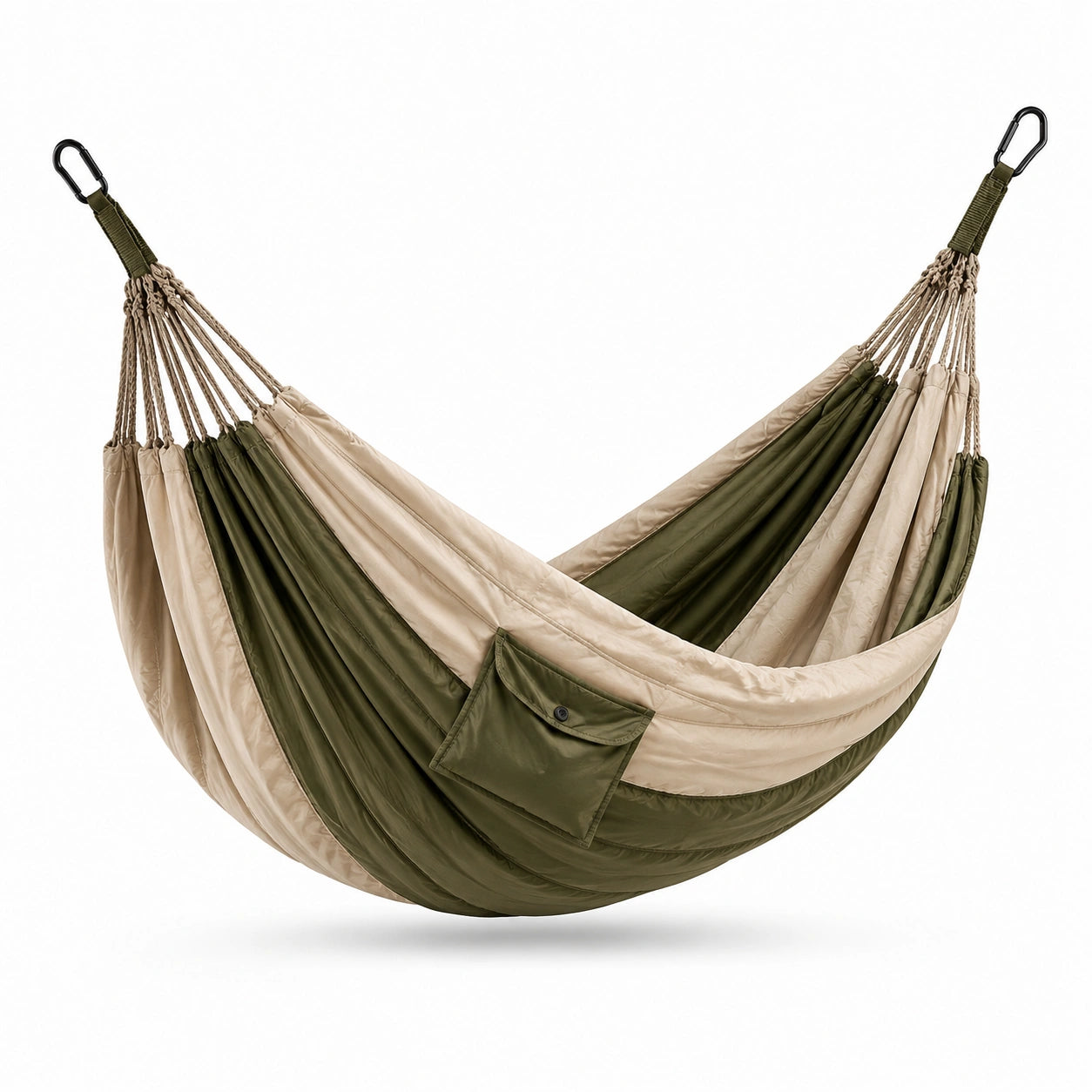 Hamac en Nylon Beige et Vert Olive