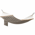 Hamac en toile de polyester avec support en bois 200x140 cm taupe