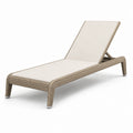 Chaise longue en résine tressée aluminium 195 cm crème