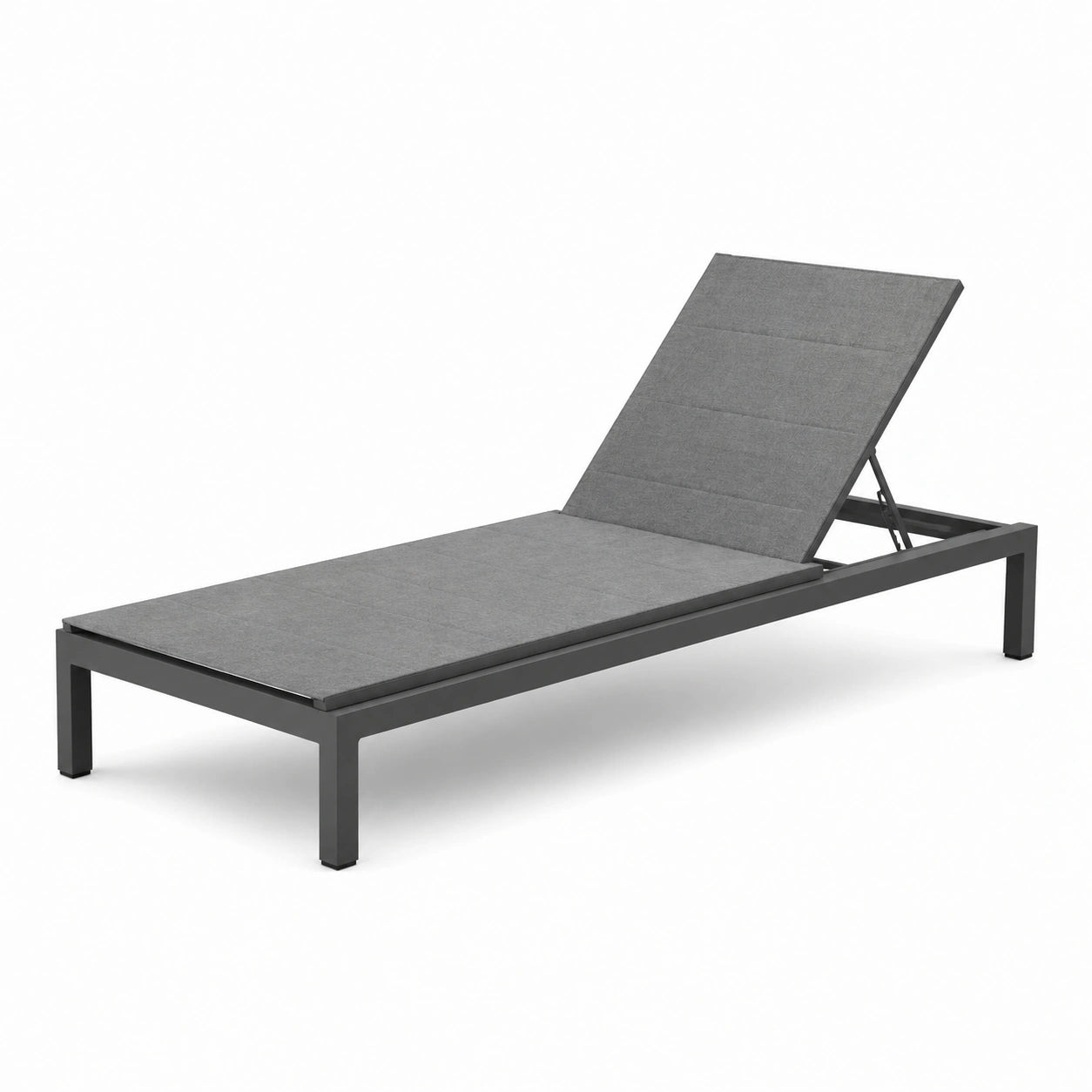 Chaise Longue en Aluminium et Textilène Gris