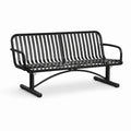 Banc de jardin en métal noir 180 cm
