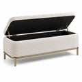 Banc de rangement en tissu avec pieds en métal