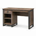 Bureau en bois et métal avec tiroir marron