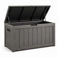 Coffre de rangement extérieur en plastique gris