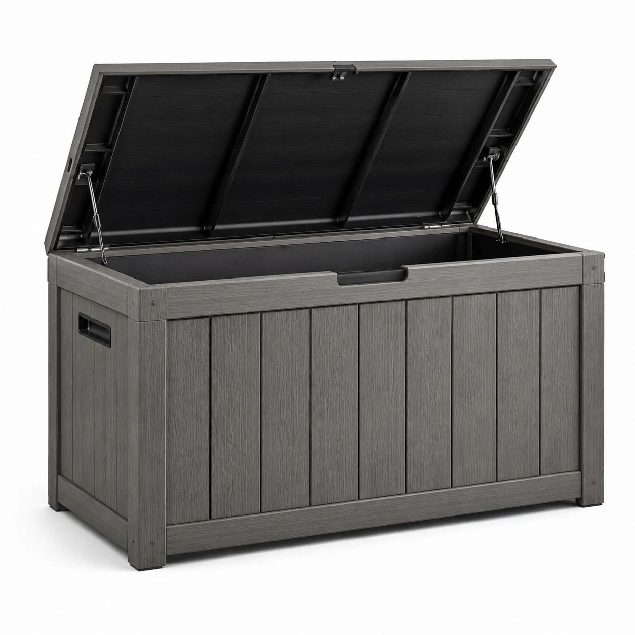 Coffre de rangement extérieur en plastique gris