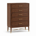 Commode en bois avec poignées en métal doré 120x80x40cm