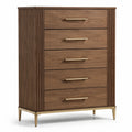 Commode en bois avec poignées dorées 100x80x40cm marron